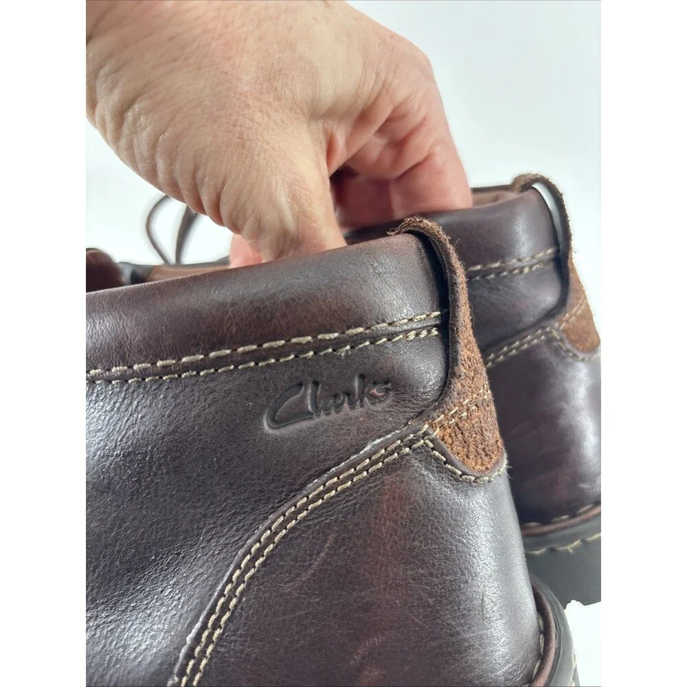 Clarks Stratton Limit Chukka Ankle Boots Lace Up Brown Leather Men Size 10.5￼M